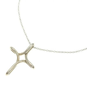 TIFFANY Co Infinity Cross Necklace Pendant Chain Silver